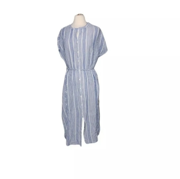 Love By Gap Dress XS Button Front Slit Bottom Modal Cotton Blue Sustaina… - Picture 1 of 5